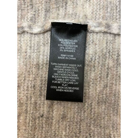 Aztec Frye Women's Open Front Knit Cozy Comfy Cardigan Beige Size Large - Picture 4 of 5